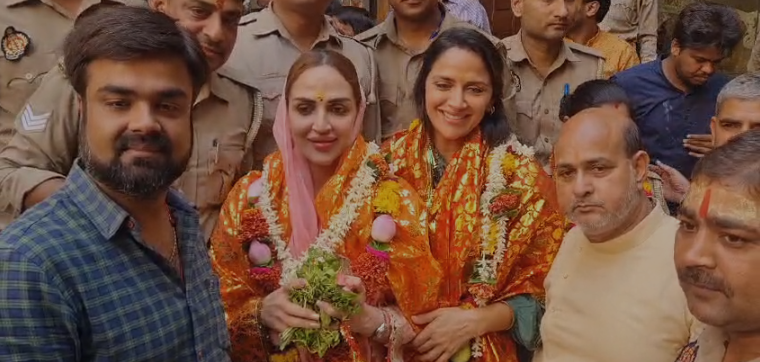 BJP प्रत्याशी Hema Malini की बेटी ईशा और अहाना देओल शनिवार को पहुंचीं मथुरा…