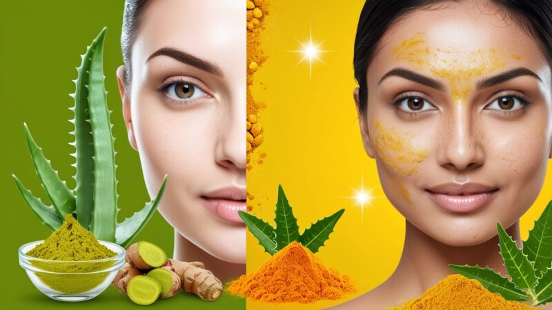 Skin पर नीम-हल्दी और एलो वेरा लगाने के फायदे,जानने के लिए देखे रिपोर्ट …