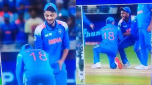 Virat Kohli ने बढ़ा दिया भारतीय खिलाड़ी का कद, बीच मैदान पर छुए पैर; वजह बेहद मजेदार...